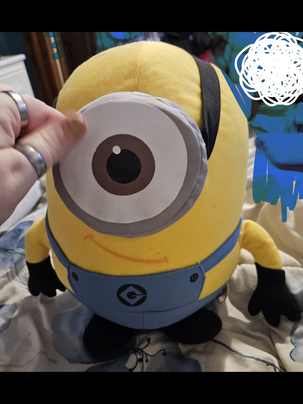 Universal Despicable Me Minion Plush - Yellow & Blue with Black Gloves